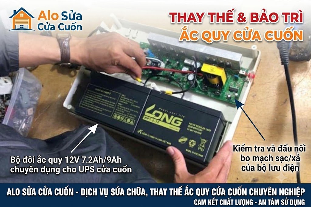 ắc quy cửa cuốn dùng được bao lâu