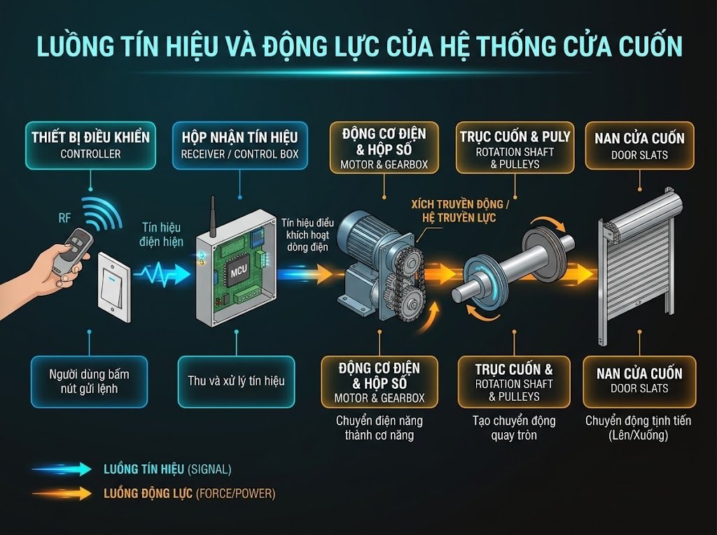 Hệ Thống Điều Khiển Cửa Cuốn Gồm Những Gì?