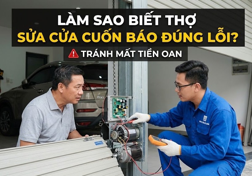 làm sao biết thợ sửa cửa cuốn báo đúng lỗi