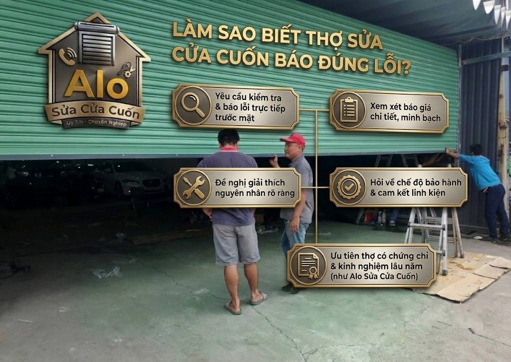 làm sao biết thợ sửa cửa cuốn báo đúng lỗi