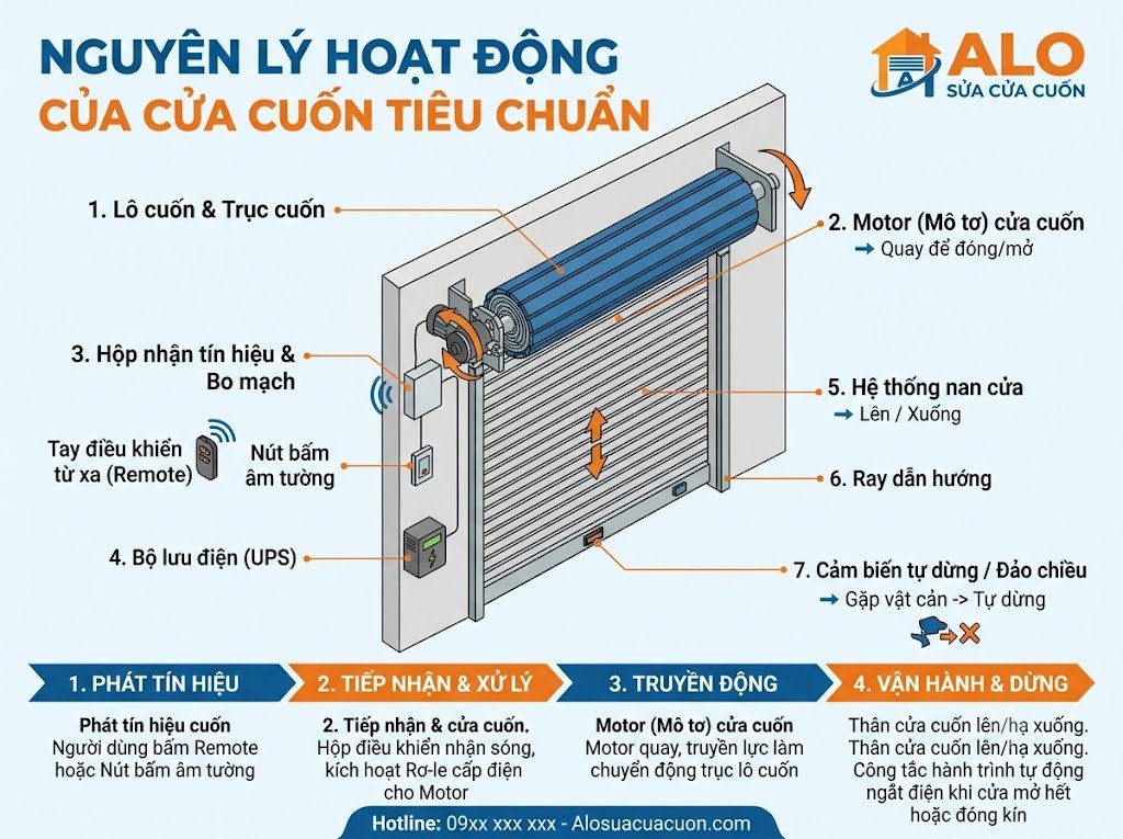 nguyên lý hoạt động của cửa cuốn