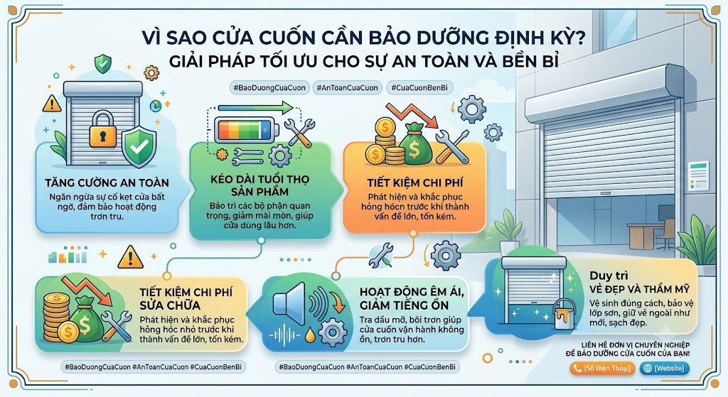 vì sao cửa cuốn cần bảo dưỡng định kỳ